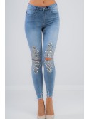 Denim pants with cracks at the knees 27151 - Online store - Boutique